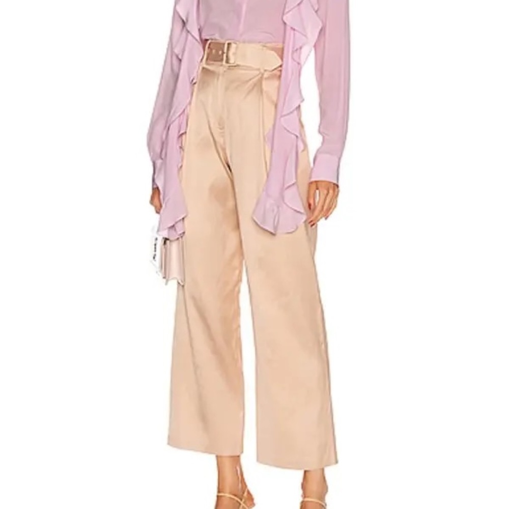 NWT Fleur du Mal Tan Twill Belted Trouser